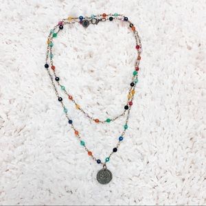 Raw & Rebellious beaded wrap necklace w/ pendant